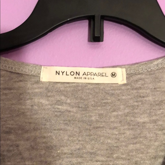 NWOT Gray Plunging Crisscross Neckline Bodysuit - Picture 3 of 5